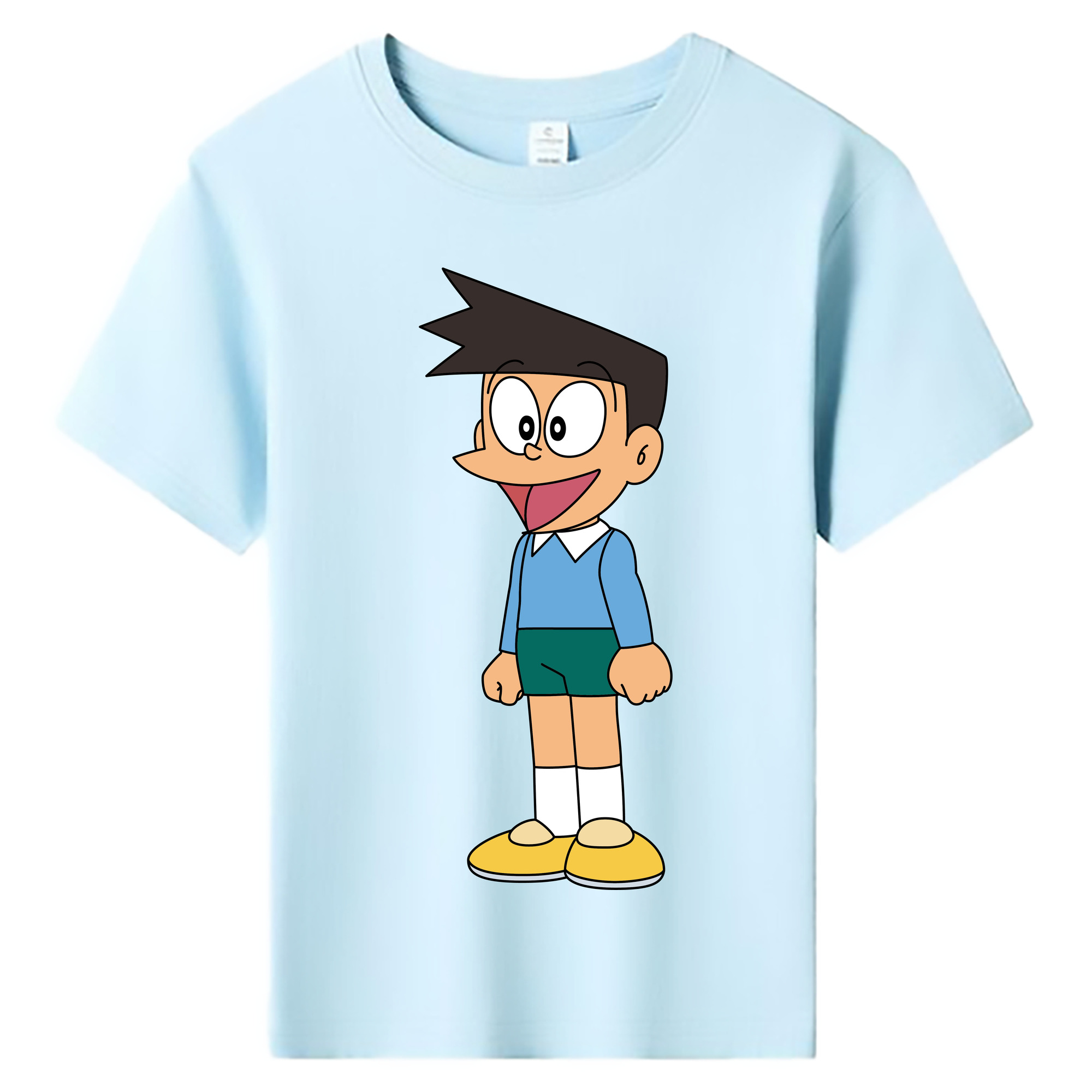 （画像用） ドラえもん 骨川 スネ夫 Doraemon Honekawa Suneo 綿100％キッズTシャツ（フロントプリント）